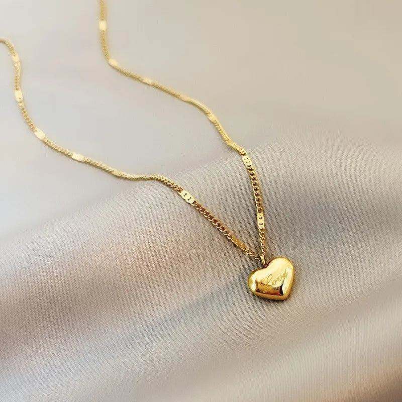 Unique Double Layer Black Love Heart Neckaces Women Exquisite Light Luxury Zircon Necklace Jewelry Party Gifts-Dollar Bargains Online Shopping Australia