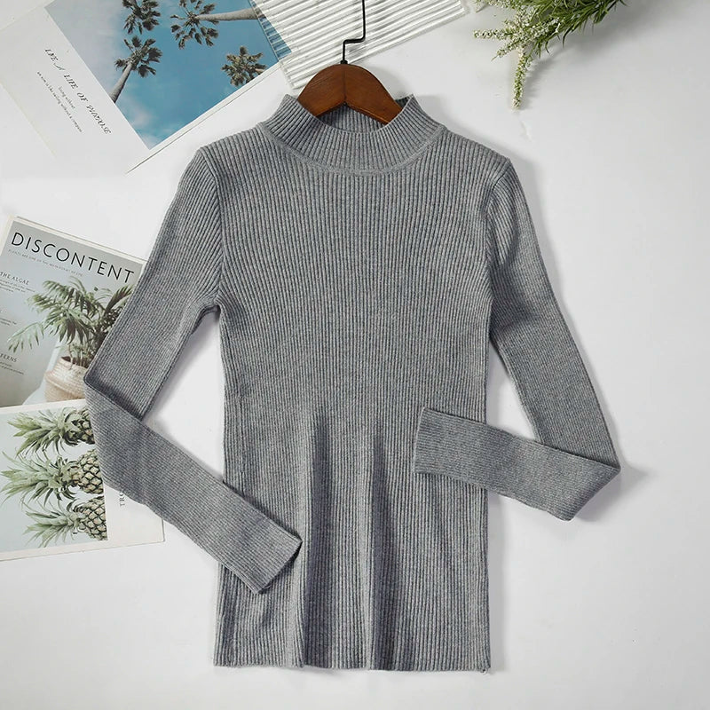 Women Turtleneck Sweater Knitted Soft Pullovers cashmere Jumpers Basic Solid Soft Sweaters Women Autumn Winter Casual Top-Dollar Bargains Online Shopping Australia