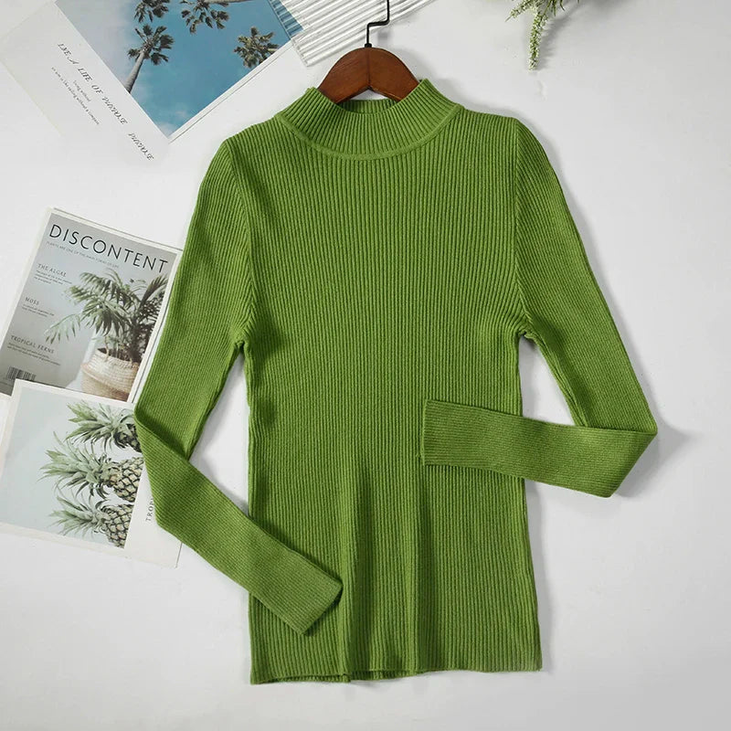Women Turtleneck Sweater Knitted Soft Pullovers cashmere Jumpers Basic Solid Soft Sweaters Women Autumn Winter Casual Top-Dollar Bargains Online Shopping Australia