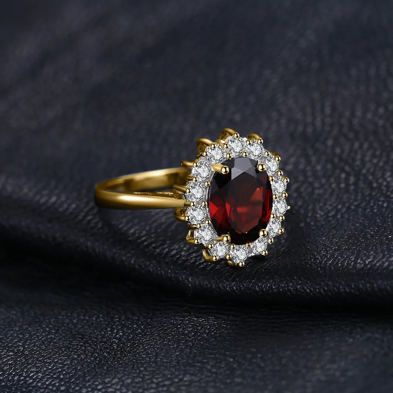 Natural Garnet 925 Sterling Silver Ring Ruby Natural Amethyst Citrine Blue Topaz Ring Yellow Rose Gold Plated