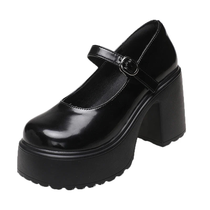 Fashion White Platform Pumps for Women Super High Heels Buckle Strap Mary Jane Shoes Woman Goth Thick Heeled Party Shoes Ladies-Dollar Bargains Online Shopping Australia