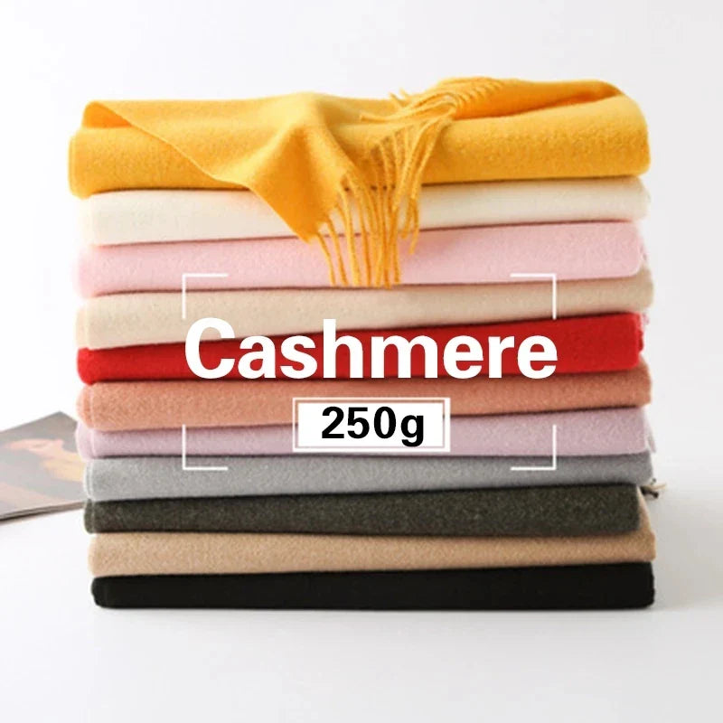 Winter Cashmere Women Scarf Female Luxury Brand Scarves Lady Tassel Bandana Women Solid Shawl Wraps Pashmina