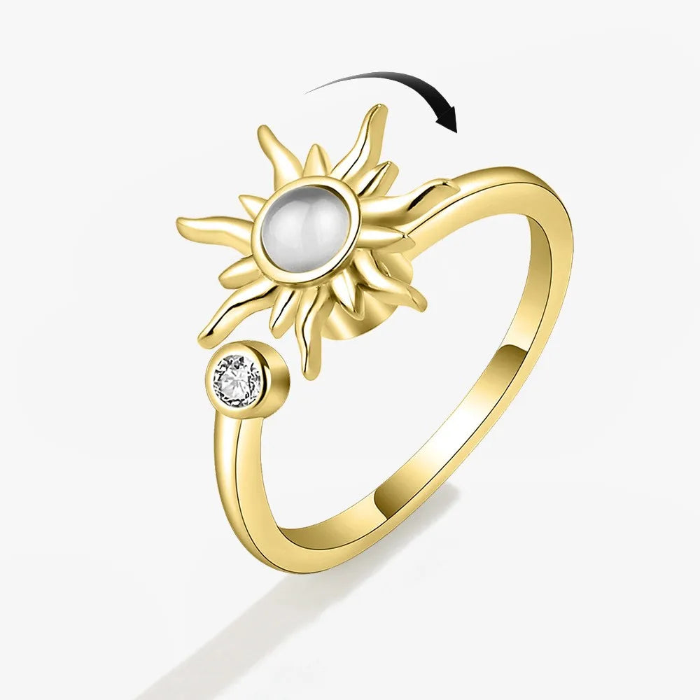 Fidget Spinner Ring Anxiety for Women Multiple Crystal Flower Eye Butterfly Animal Ring Rotate Anti Stress Wedding Jewerly-Dollar Bargains Online Shopping Australia