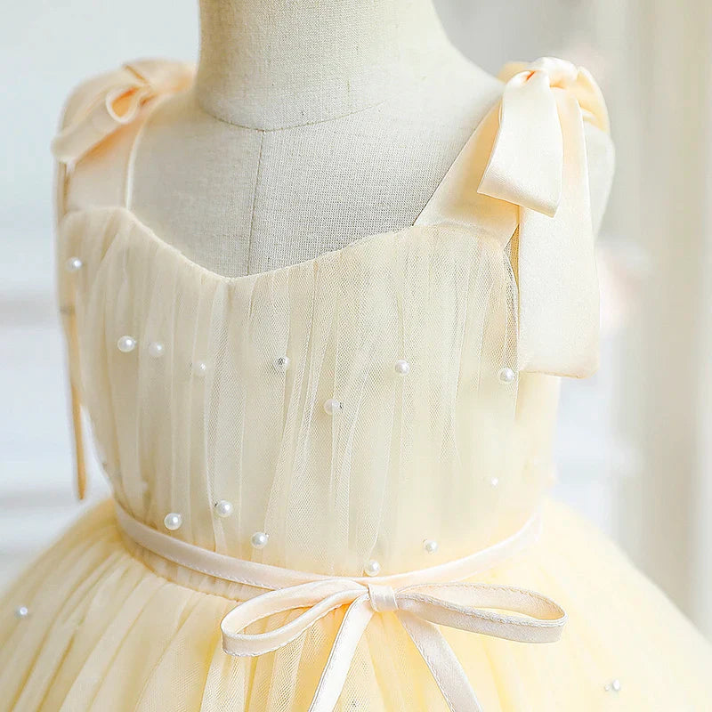 Party Princess Dresses Toddler Kids Wedding Evening Gown Baby Girls Tulle Tutu Pearls Summer-Dollar Bargains Online Shopping Australia