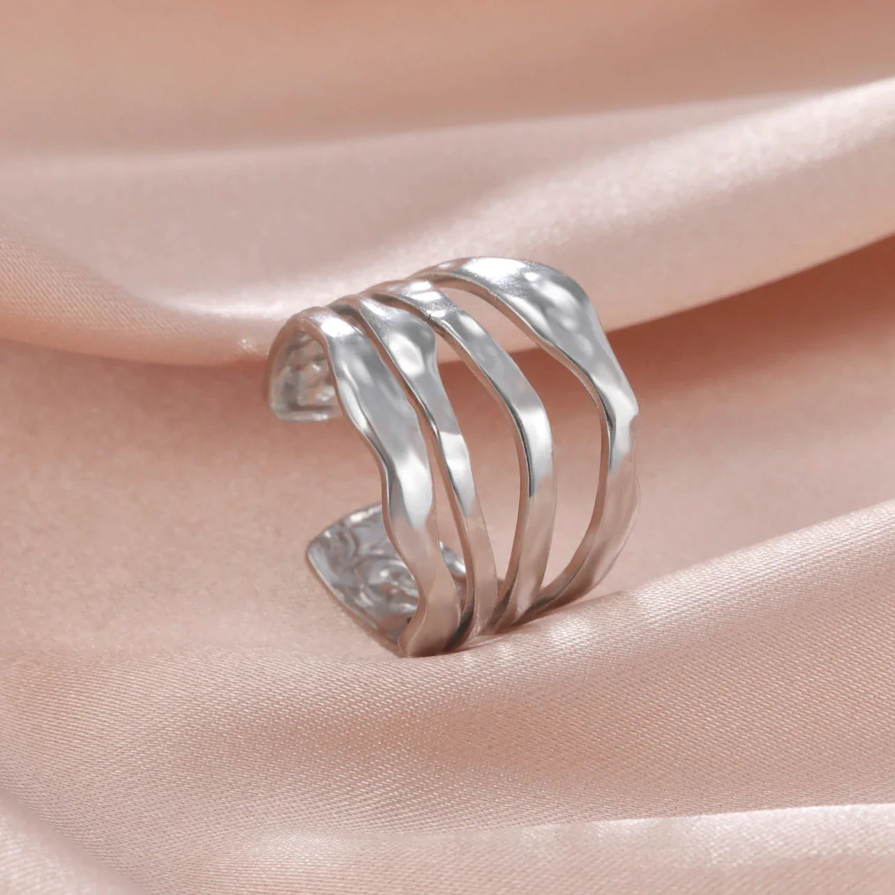 Women Rings Geometric Heart Aesthetic Adjustable Open Finger Ring Fashion Party Jewelry Gifts-Dollar Bargains Online Shopping Australia