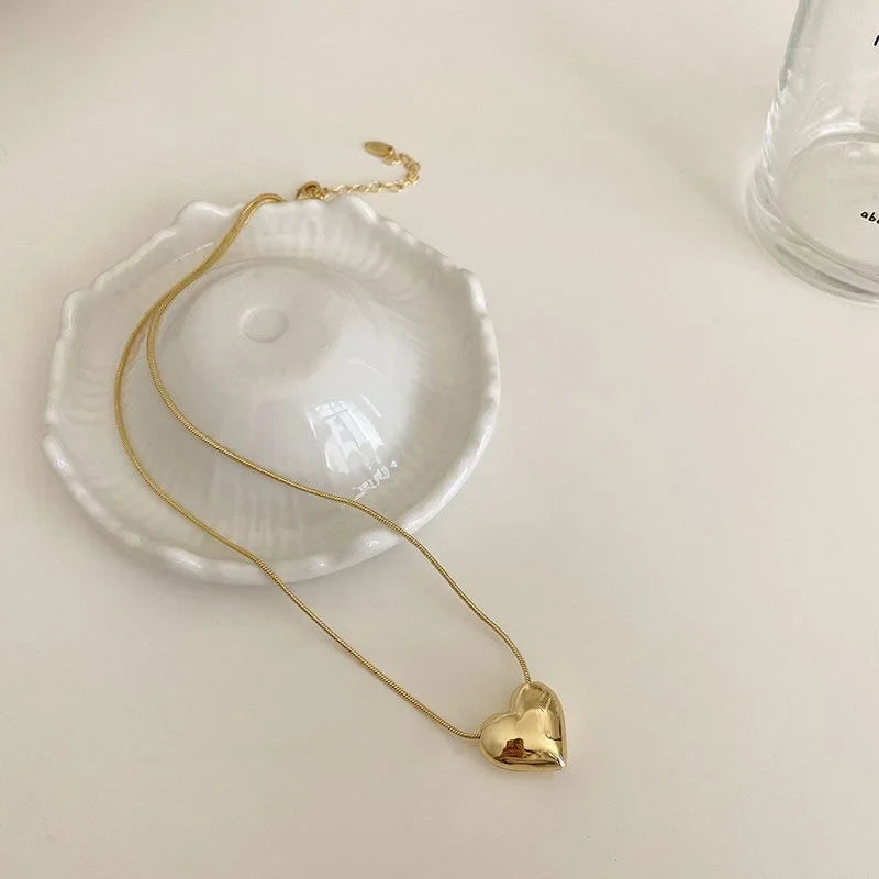 Love Heart Pendant Necklace For Women Men Personality Simple Design Thin Chain Choker Necklaces Jewelry-Dollar Bargains Online Shopping Australia