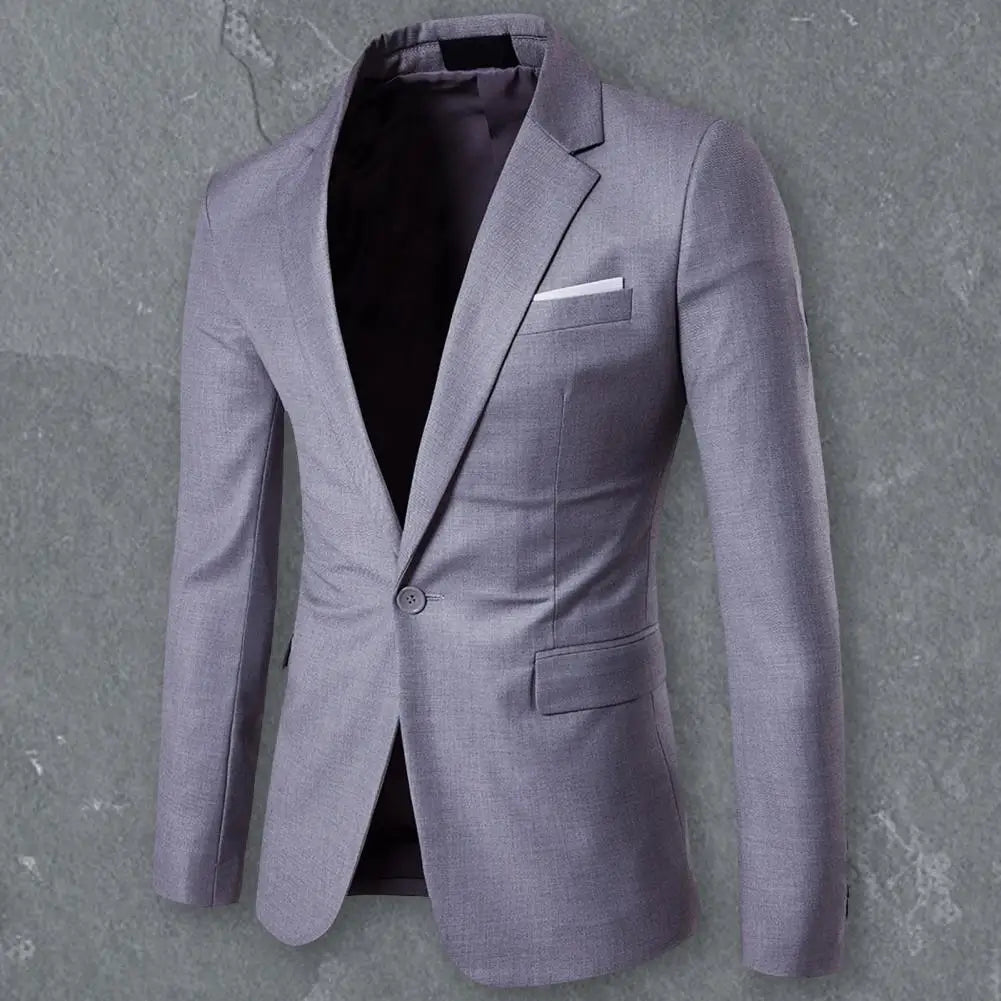 Casual Blazer Temperament Suit Coat Lapel Slim-fitting Pockets Suit Coat  All Match