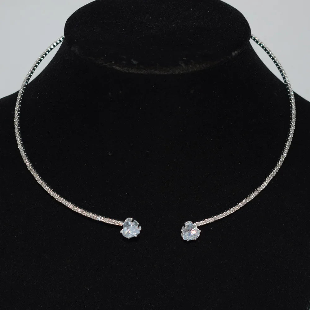 Necklace Women Simple Classic Rhinestones Choker Neck Necklaces Jewelry Open Collar Gift-Dollar Bargains Online Shopping Australia