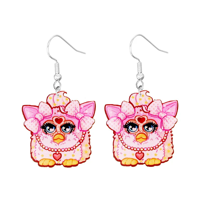 Cute Cat Design Dangle Earrings Acrylic Jewelry Adorable Gift For Women Girls Daily Casual Frog Bee Pig Hamster-Dollar Bargains Online Shopping Australia