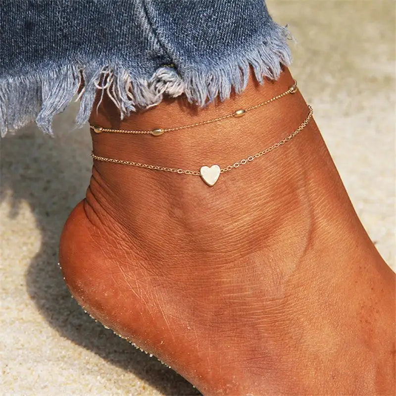 2022 Bohemia Anklets for Women Summer Beach Foot Chains Boho Beads Butterfly Bracelet Charm Anklet Set Ankle Jewelry Accessories-Dollar Bargains Online Shopping Australia