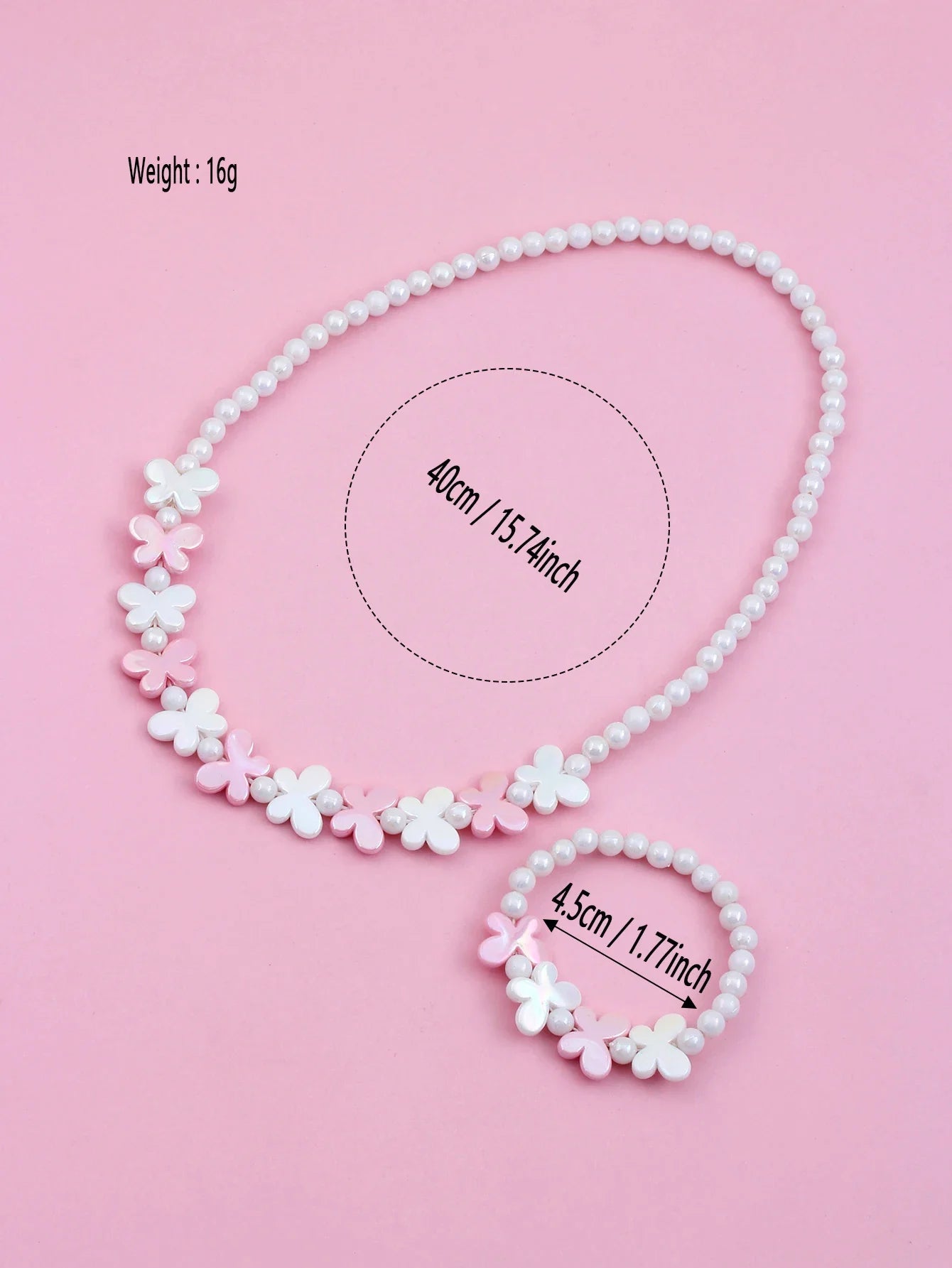 2pcs Girls Butterfly decorated beaded necklaces and bracelets for daily wear throughout the year-Dollar Bargains Online Shopping Australia