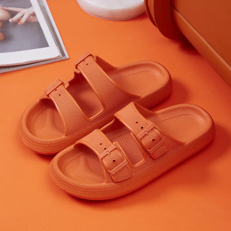 Thick Platform Cloud Slippers Women Fashion Buckle Soft Sole Pillow Slides Sandals Woman Beach Non-Slip Flip Flops-Dollar Bargains Online Shopping Australia