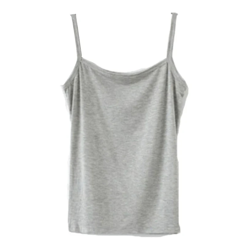 Women Basic Solid Color Sleeveless Camisole Spaghetti Strap Scoop Neck for Tank Top Slim Bottoming Sling Vest Undershirt-Dollar Bargains Online Shopping Australia