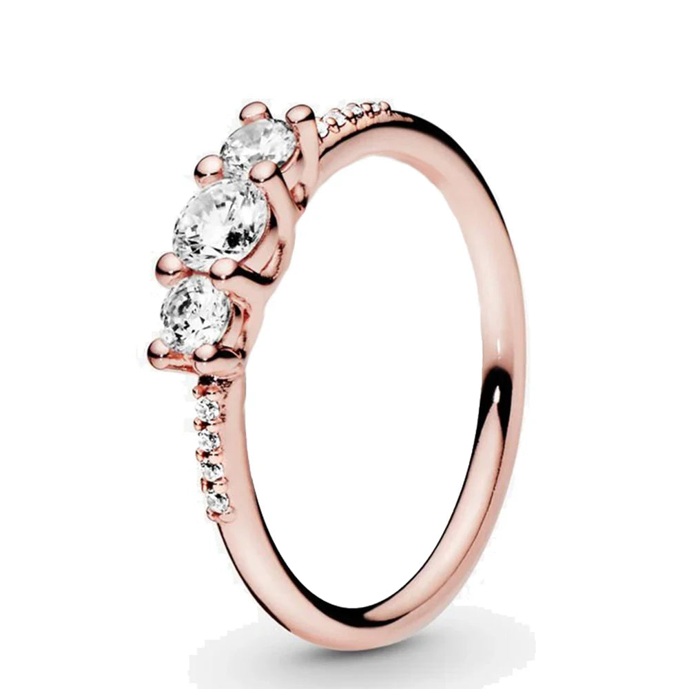 925 Sterling Silver Rings For Women Original Infinity Love Heart Crown Engagement Wedding Ring Rose Gold Crystals Luxury Jewelry