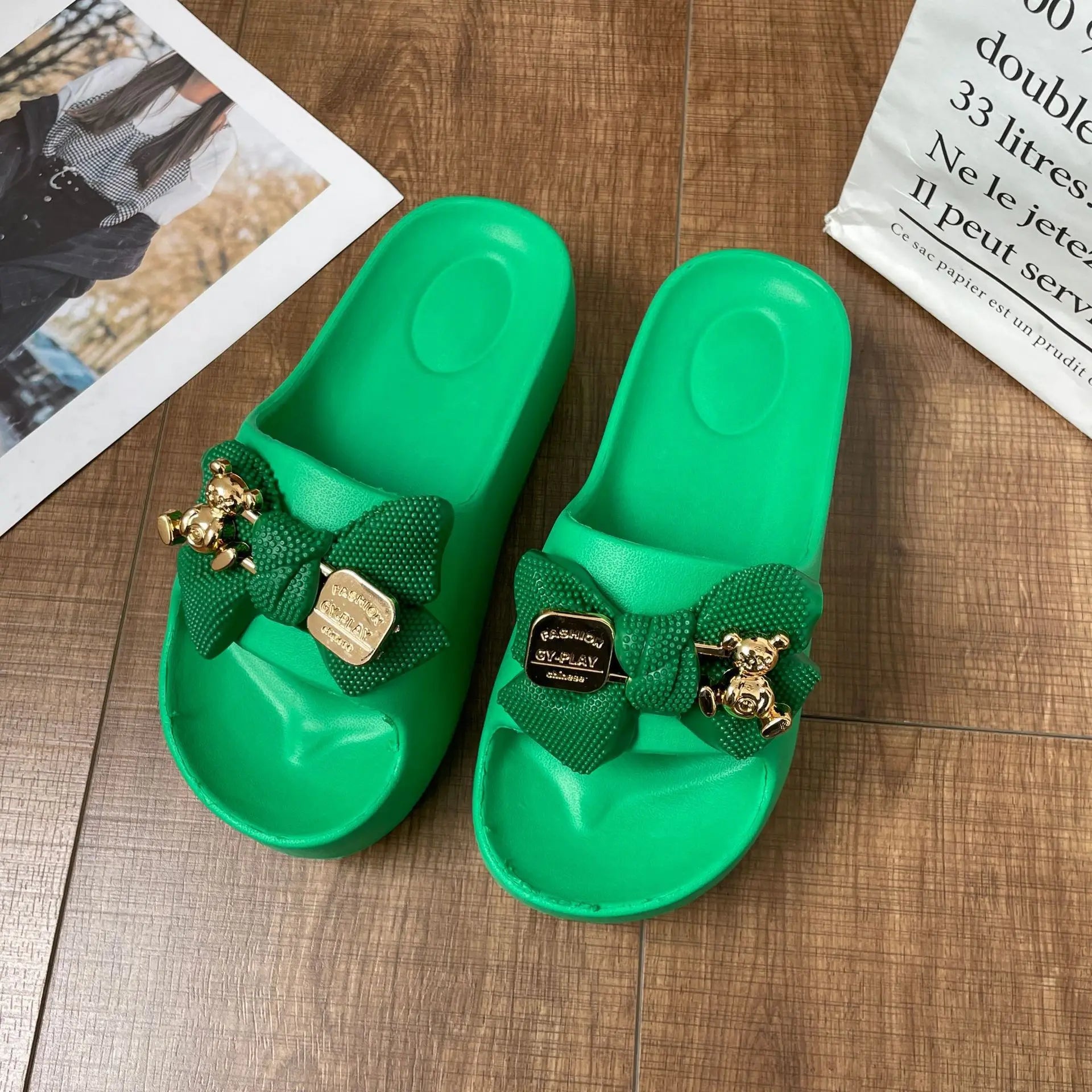 Women Chunky Platform Sandals Casual Anti-slip Slides Summer Wedge Slippers Woman Fashion EVA Outdoor Beach Slippers Flip Flops-Dollar Bargains Online Shopping Australia