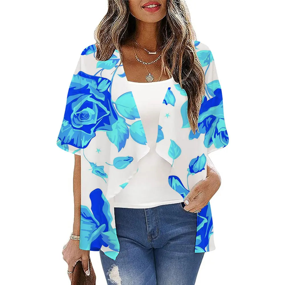 Boho Sexy Style Kimono Cardigan Leopard Printed Loose Long Kimono Ladies Beach Cover Up Tops Summer Blouses Swimsuit