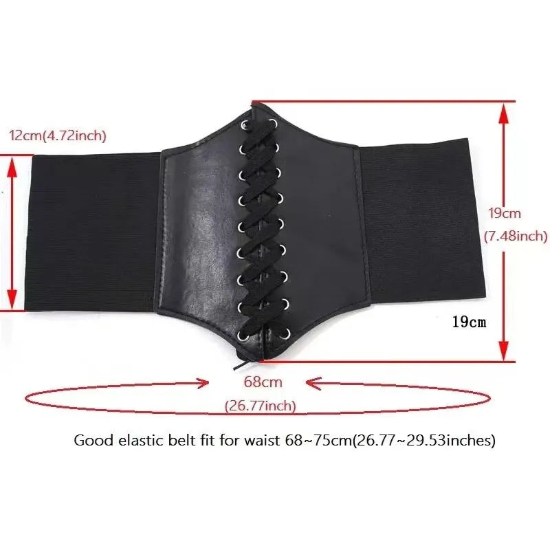 Women Shapers Belts Corset Wide Faux Leather Slimming Body Shaping Girdle Belt Daily Wear Elastic Tight High Waist