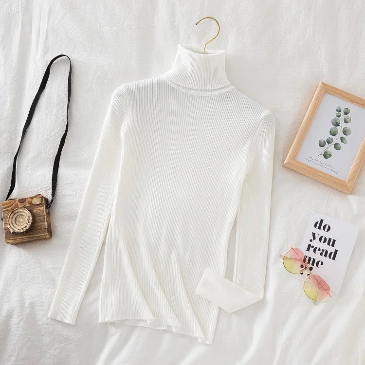 Women Turtleneck Sweater Knitted Soft Pullovers cashmere Jumpers Basic Solid Soft Sweaters Women Autumn Winter Casual Top-Dollar Bargains Online Shopping Australia