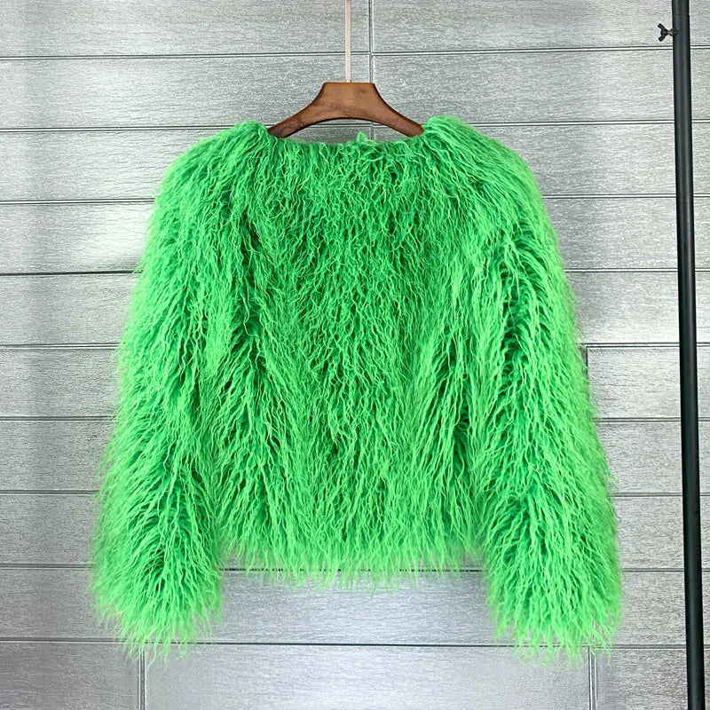 Fur Coats Women Autumn Winter Top Fashion Pink Faux Fur Coat Elegant Thick Warm Faux Fur Jackets-Dollar Bargains Online Shopping Australia