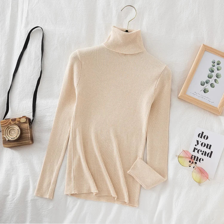 Women Turtleneck Sweater Knitted Soft Pullovers cashmere Jumpers Basic Solid Soft Sweaters Women Autumn Winter Casual Top-Dollar Bargains Online Shopping Australia