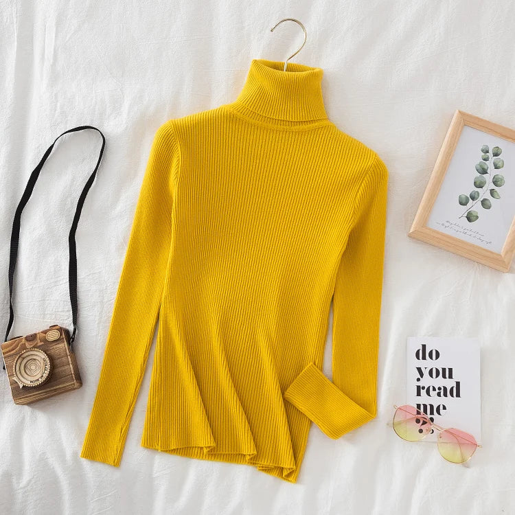 Women Turtleneck Sweater Knitted Soft Pullovers cashmere Jumpers Basic Solid Soft Sweaters Women Autumn Winter Casual Top-Dollar Bargains Online Shopping Australia