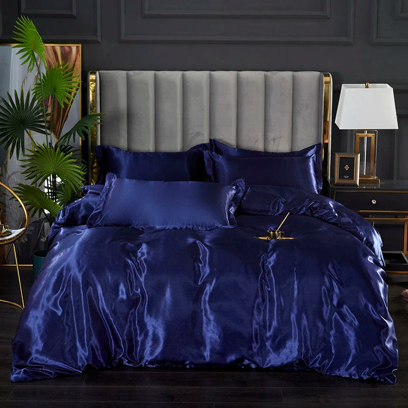 Satin Duvet Cover Simple Quilt Cover Full Twin King Size Quilt Cover