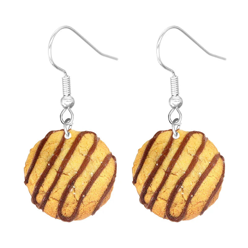 Food Earring 2D Handmade Cute Interesting Taco Corn Crunchy Burger Biscuits French Fries Ice Cream Cheese Cute-Dollar Bargains Online Shopping Australia