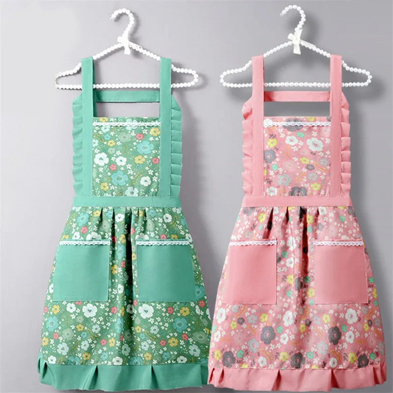 Cotton Canvas Floral Style Home Kitchen Fashion Apron Cooking Female Male Adult Waist Thin Breathable Male Work