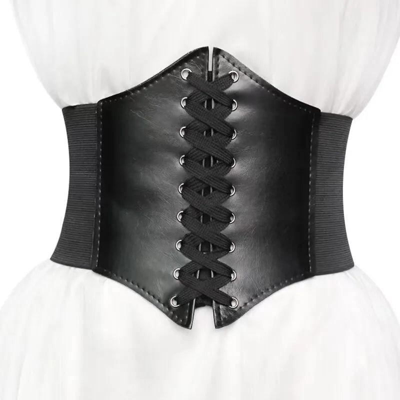 Women Shapers Belts Corset Wide Faux Leather Slimming Body Shaping Girdle Belt Daily Wear Elastic Tight High Waist