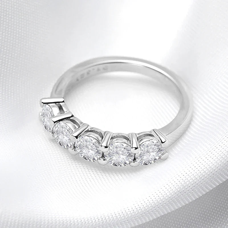 Moissanite Ring for Women Stone Match Diamond Wedding Band Bride S925 Sterling Silver-Dollar Bargains Online Shopping Australia