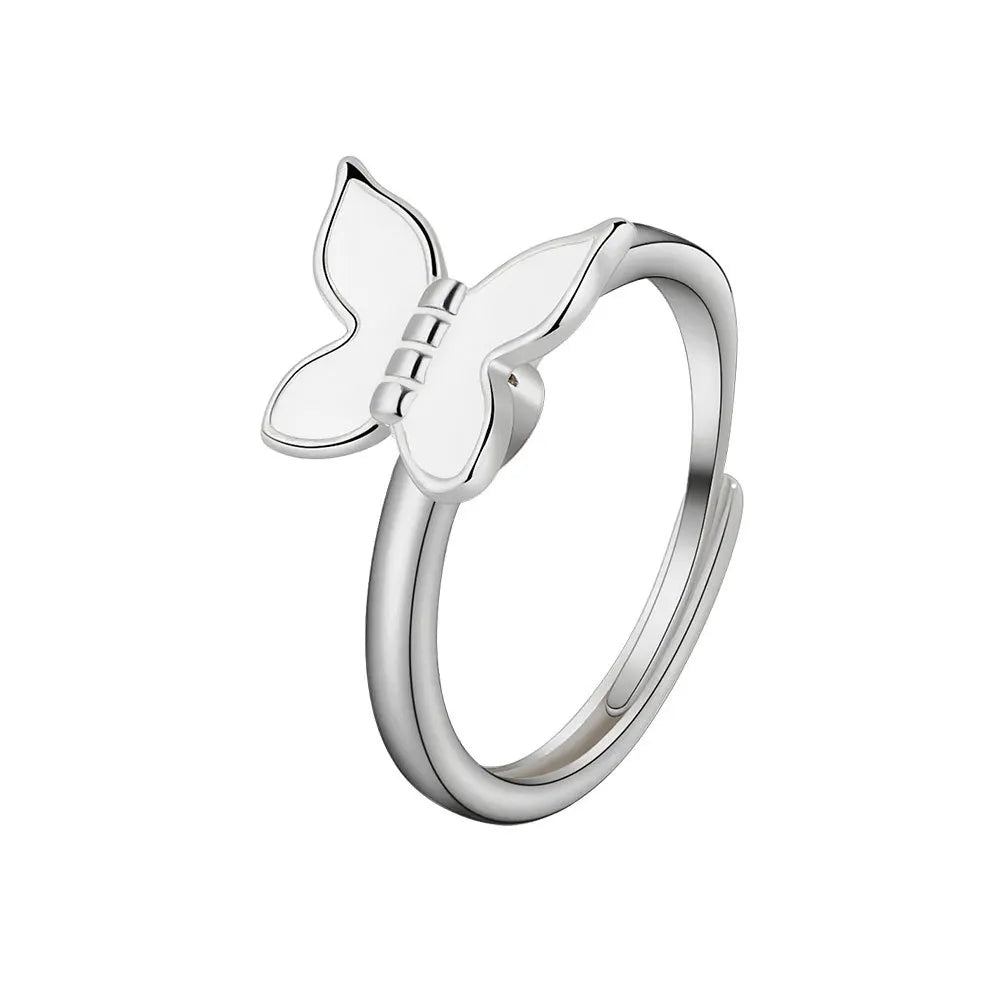 Fidget Spinner Ring Anxiety for Women Multiple Crystal Flower Eye Butterfly Animal Ring Rotate Anti Stress Wedding Jewerly-Dollar Bargains Online Shopping Australia