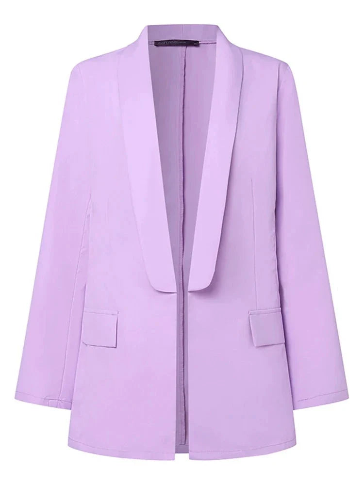 Women Office Long Sleeve Jacket Fashion Lapel Neck Blazers Solid Formal OL Suit Elegant-Dollar Bargains Online Shopping Australia