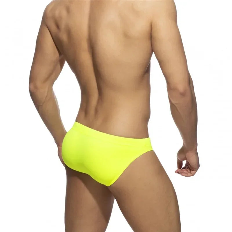 Solid Push up Men Neon Swim Bikni Brief Trunks Sexy Swimwear Beach Surf Shorts Swimsuit Bathing Suit