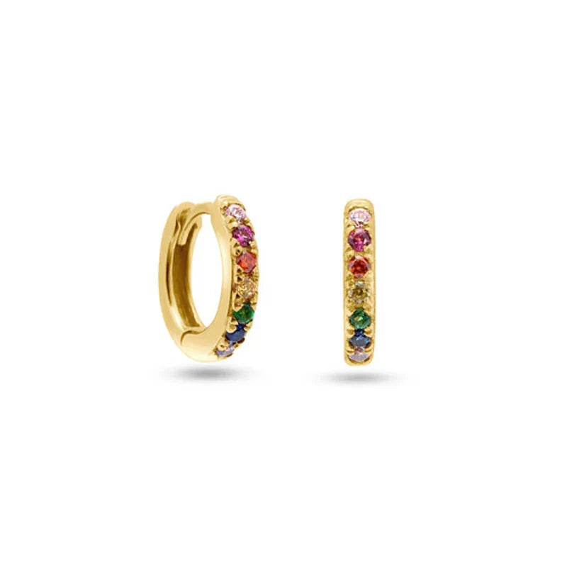 Gold Filled Stud Earrings Set For Women Ear Cuffs Colorful Zircon Dangle Hoop Earrings Fashion Party Jewelry-Dollar Bargains Online Shopping Australia