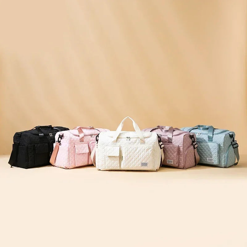 Oxford Solid Color Women's Travel Bags Zipper High Capacity Simplicity Multiple Pockets