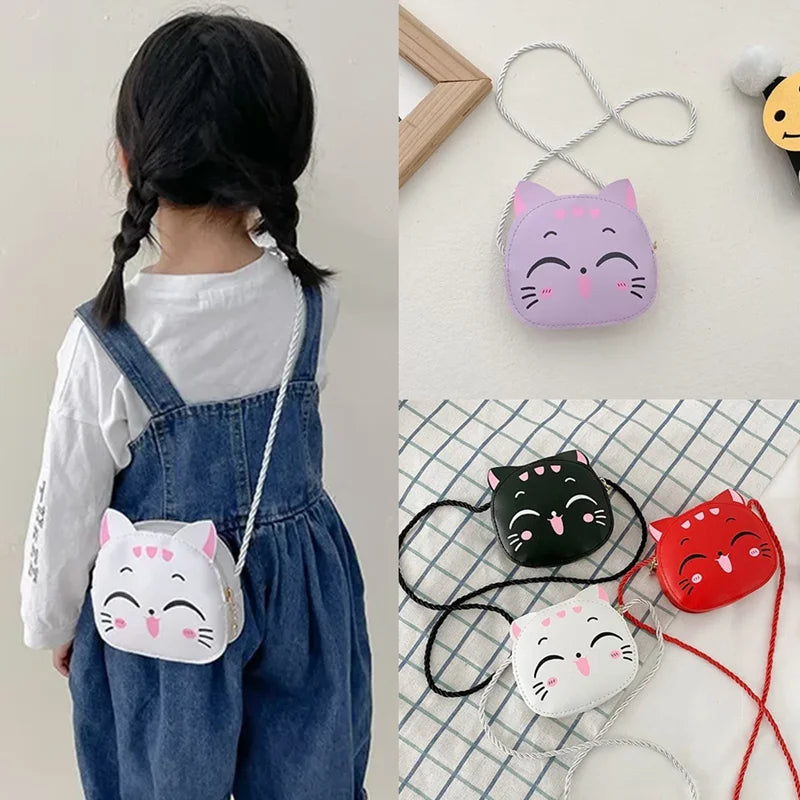 Small Bag Cute Cartoon Cat Children Messenger Bag Kids Fashion Coin Purses Bags for Girls Handbags Mini Children