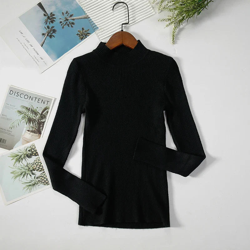 Women Turtleneck Sweater Knitted Soft Pullovers cashmere Jumpers Basic Solid Soft Sweaters Women Autumn Winter Casual Top-Dollar Bargains Online Shopping Australia
