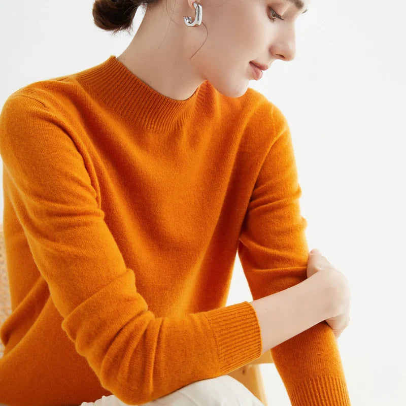 Wool Sweater Women's Loose Half Turtleneck Pullover Simple Top-Dollar Bargains Online Shopping Australia