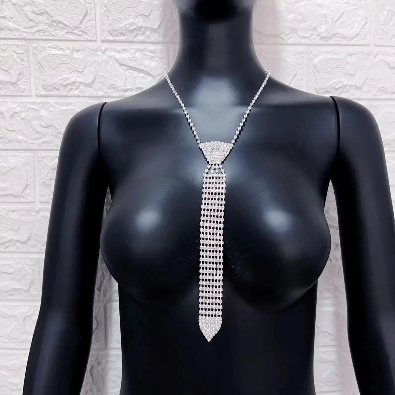 Fashionable and elegant necktie Necklace flash Rhinestone Long Necklace bead chain ladies wedding ball jewelry-Dollar Bargains Online Shopping Australia