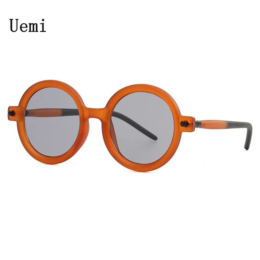 Retro Oversized Round Sunglasses For Women Men Brand Quality Seven Frame Vintage Designer Sun Glasses