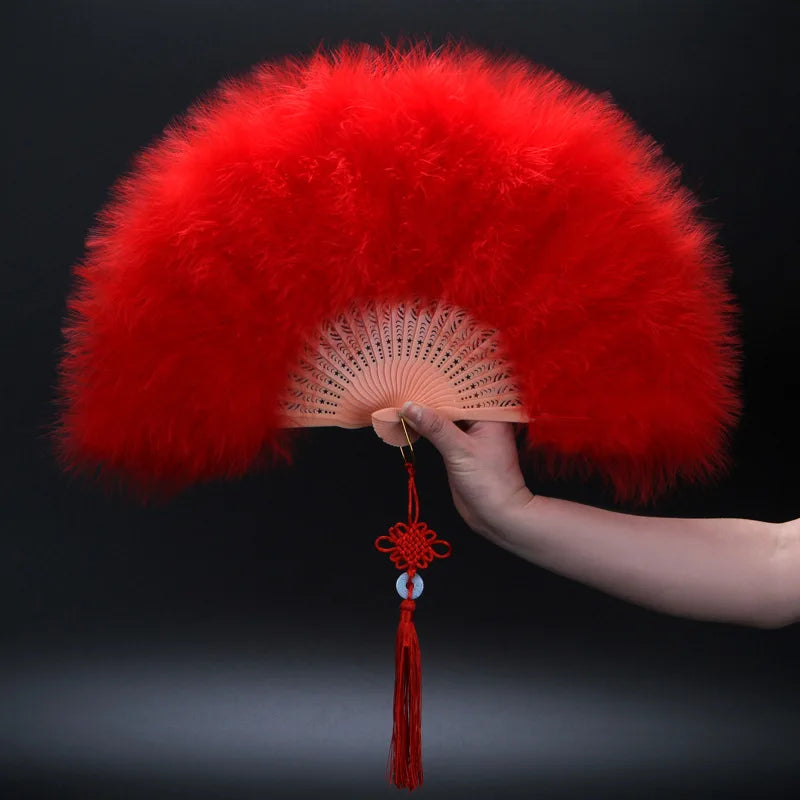 Feather Fan 1920s Flapper Great Gatsby Theme Party Dance Accessories Antique Classic Folding Fan Cheongsam Show Accessories
