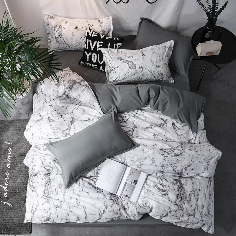 3pcs Couple Duvet Cover with Pillow Case Nordic Comforter Bedding Set Quilt Cover Queen/King Double or Single Bed