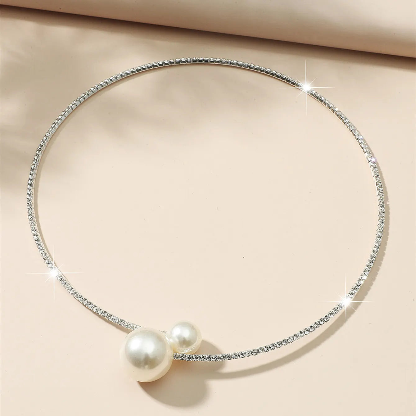 Sparkling Silver Color Crystal Collar Chain Choker Necklace Bridal Women Wedding Party Diamante Rhinestone Choker Jewelry Gifts-Dollar Bargains Online Shopping Australia