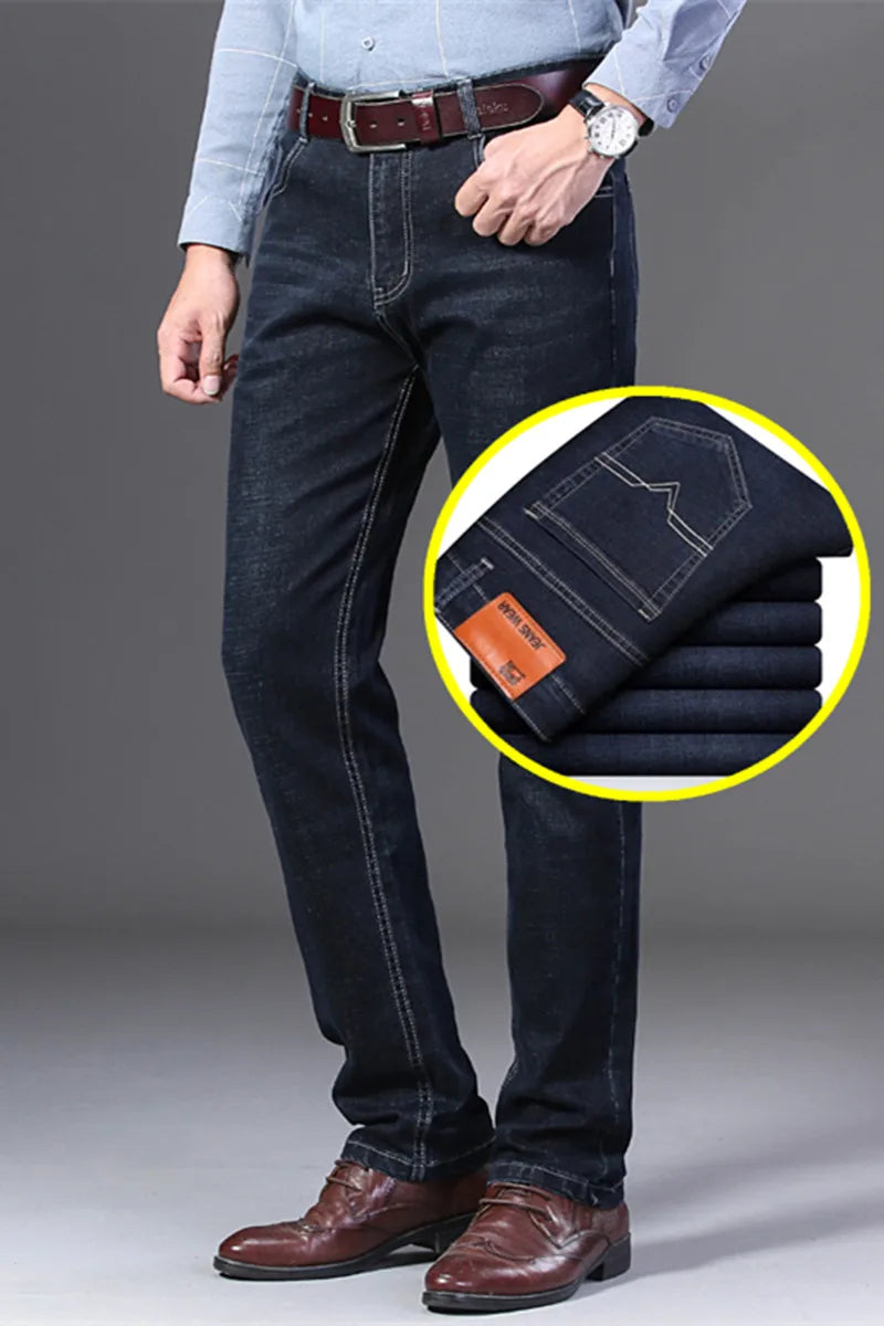 Men's Jeans Summer Thin Pants Straight Blue Jean Baggy Casual Work Denim Pant High Elasticity Wide Leg Business Male-Dollar Bargains Online Shopping Australia
