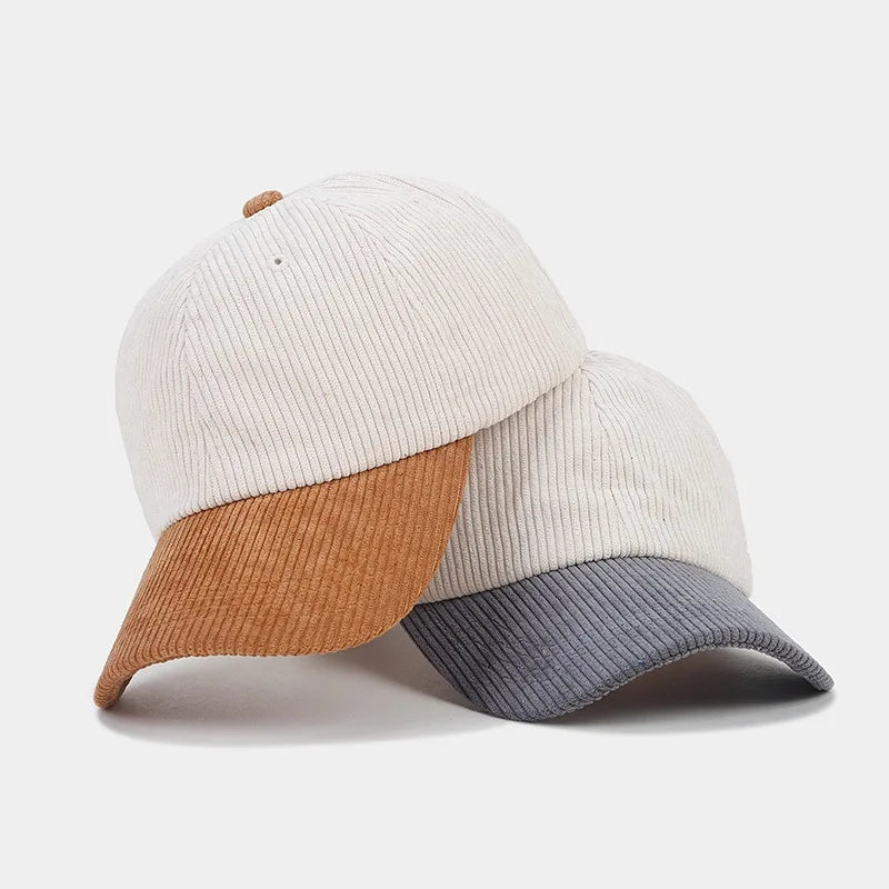 Corduroy matching color baseball cap men's and women's outdoor casual sun protection cap