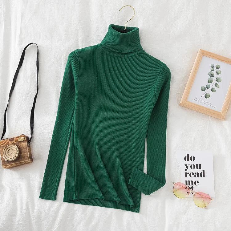 Women Turtleneck Sweater Knitted Soft Pullovers cashmere Jumpers Basic Solid Soft Sweaters Women Autumn Winter Casual Top-Dollar Bargains Online Shopping Australia