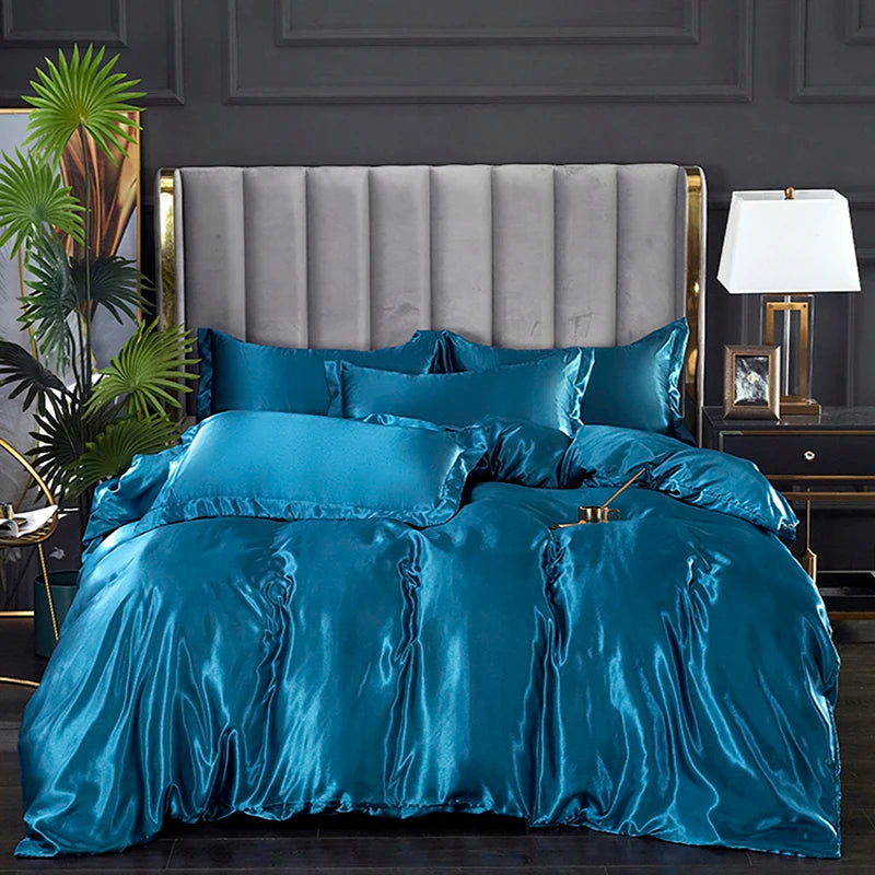 Satin Duvet Cover Simple Quilt Cover Full Twin King Size Quilt Cover