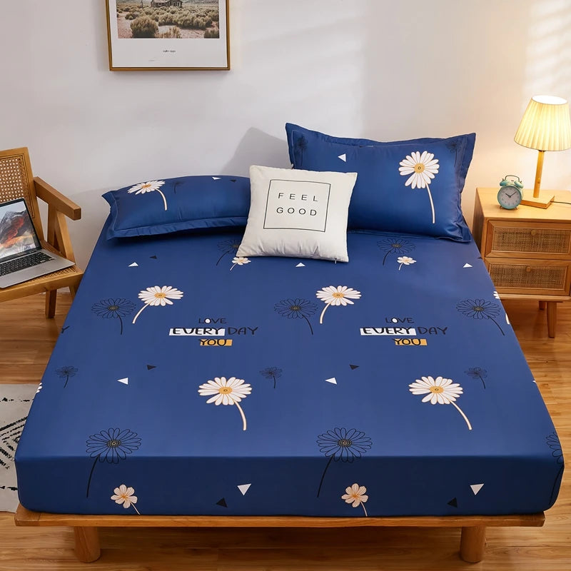 Cartoon Bear Bedding Fitted Sheet Only(no pillowcase) Elastic Band Around Mattress Cover King Size Bed Cover