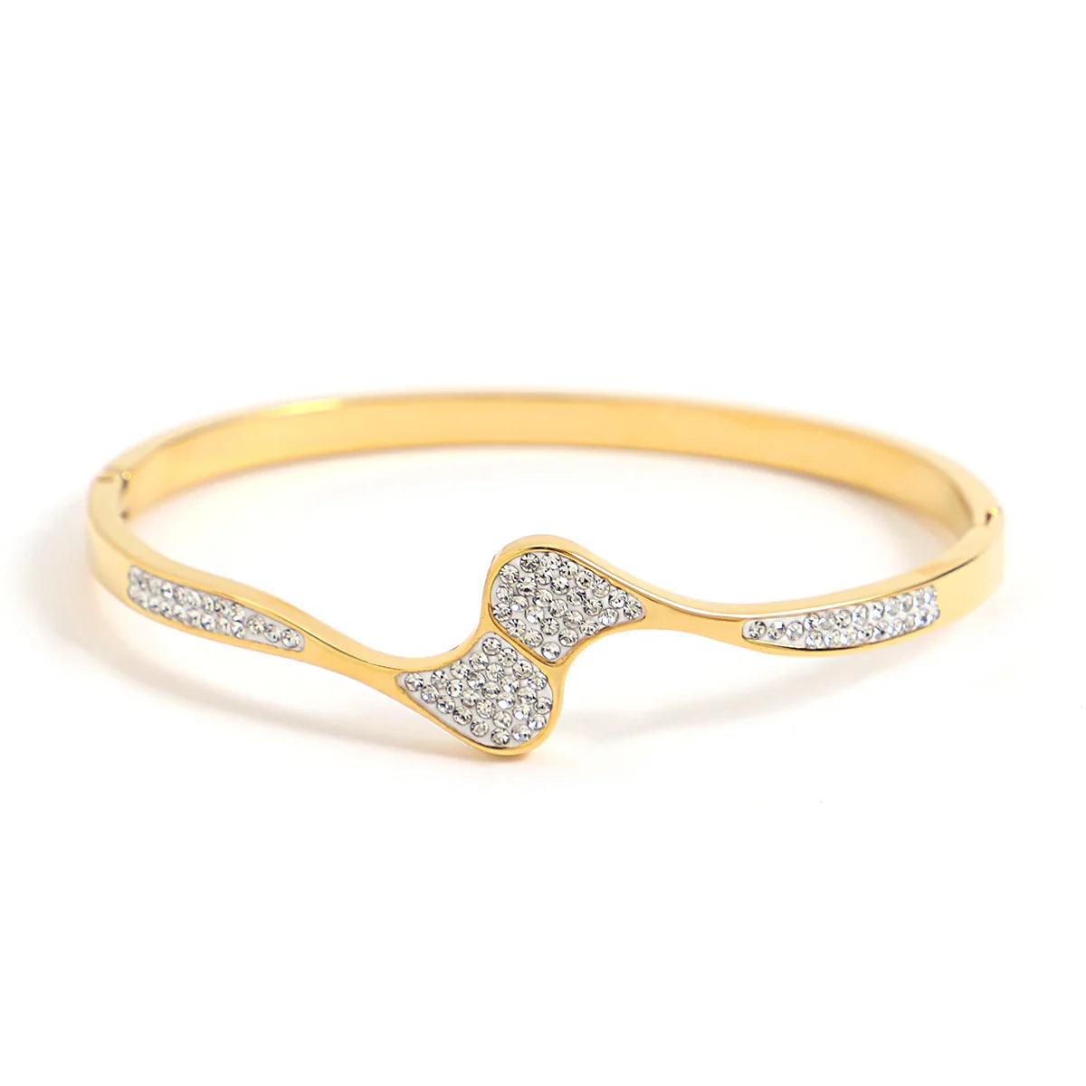 Chic Green Zircon Stainless Steel Bangle Bracelets for Women Charm Texture Simple Gold Color Accessories-Dollar Bargains Online Shopping Australia