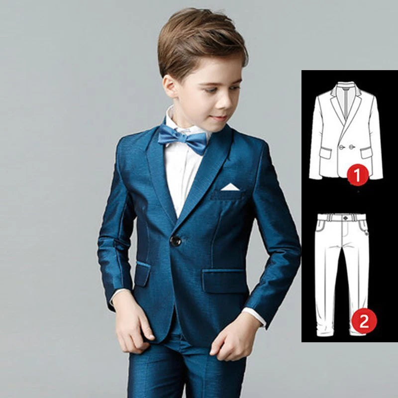 Formal Boys Suit For Wedding Children White Party Blazers Pants Baptism Outfit Kids Costume Gentlemen Teenager Prom Tuxedos Set